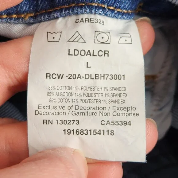 Wrangler Overalls Womens Large Blue Denim Bibs Straight Leg Medium Wash Jean - Picture 10 of 11